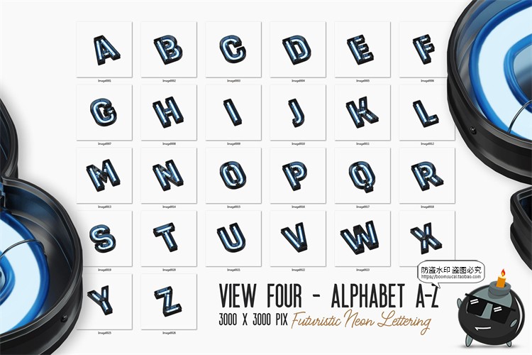 图片[17]-未来科幻赛博朋克霓虹灯管发光特效字母符号PNG免抠图片后期素材-设计猿