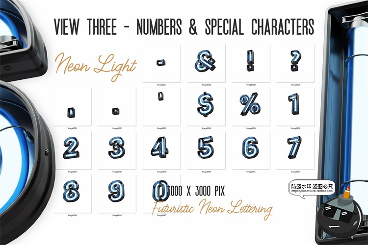图片[18]-未来科幻赛博朋克霓虹灯管发光特效字母符号PNG免抠图片后期素材-设计猿