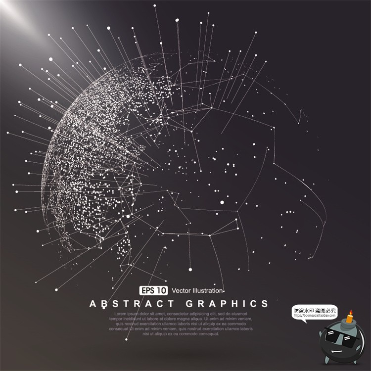 图片[1]-未来科幻科技感数字地球点线构成网络信息世界背景插画AI矢量素材-设计猿