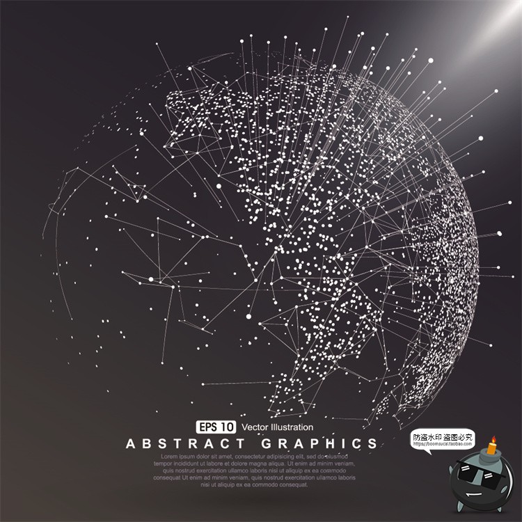 图片[2]-未来科幻科技感数字地球点线构成网络信息世界背景插画AI矢量素材-设计猿