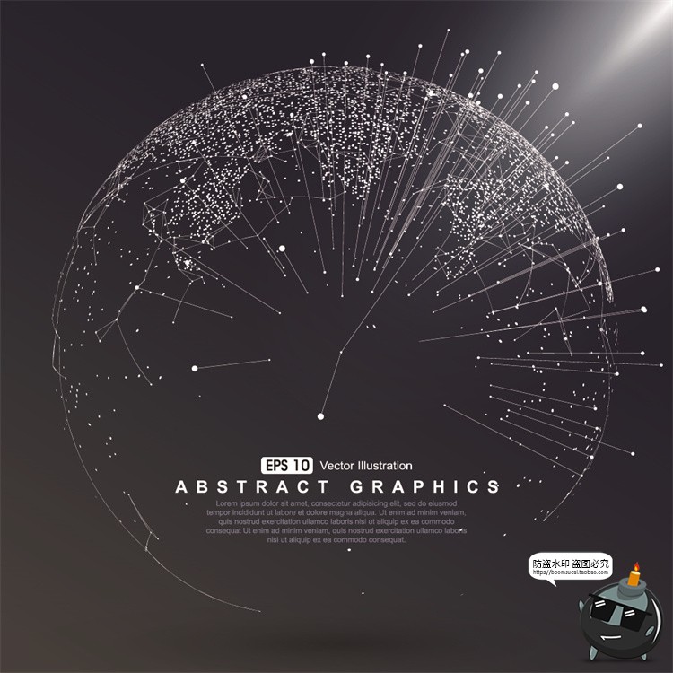 图片[3]-未来科幻科技感数字地球点线构成网络信息世界背景插画AI矢量素材-设计猿