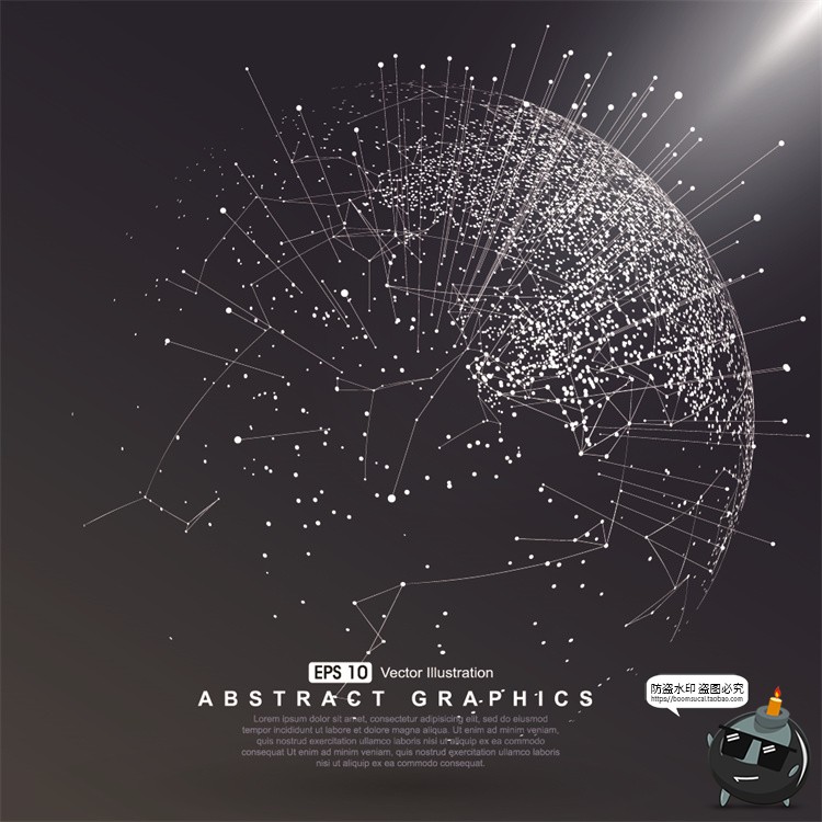 图片[4]-未来科幻科技感数字地球点线构成网络信息世界背景插画AI矢量素材-设计猿