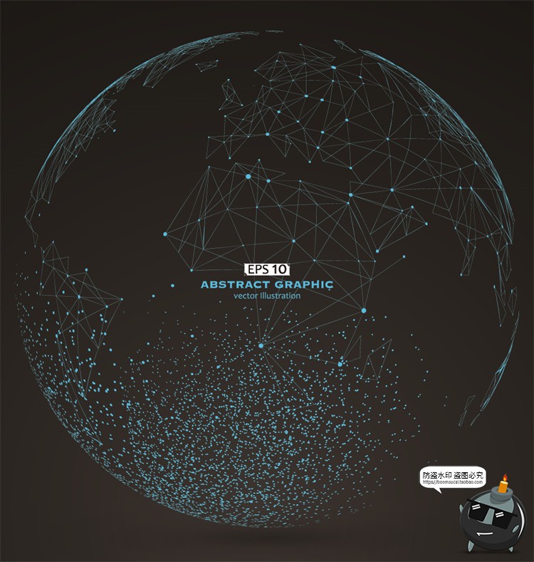 图片[6]-未来科幻科技感数字地球点线构成网络信息世界背景插画AI矢量素材-设计猿