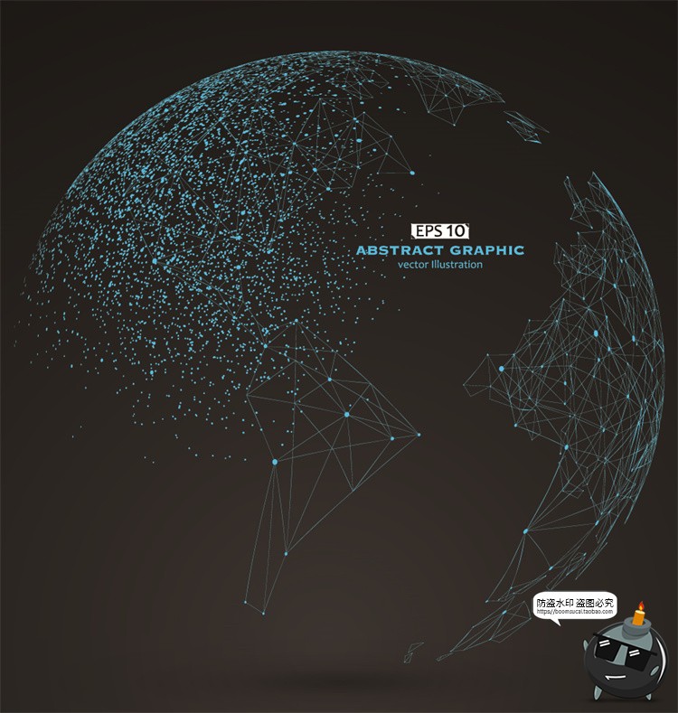 图片[7]-未来科幻科技感数字地球点线构成网络信息世界背景插画AI矢量素材-设计猿