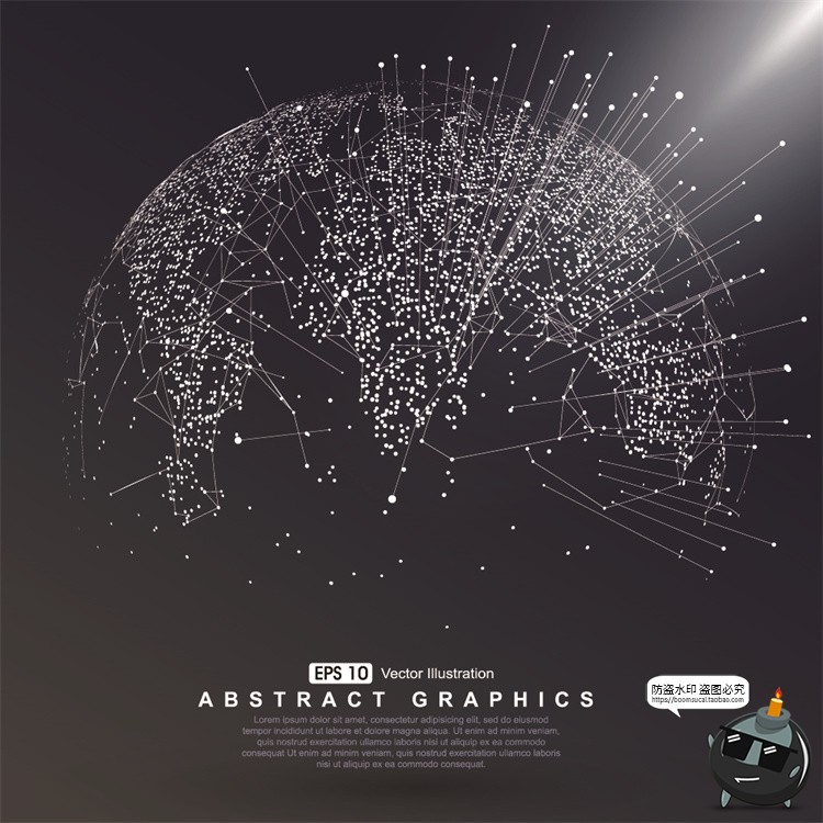 图片[9]-未来科幻科技感数字地球点线构成网络信息世界背景插画AI矢量素材-设计猿