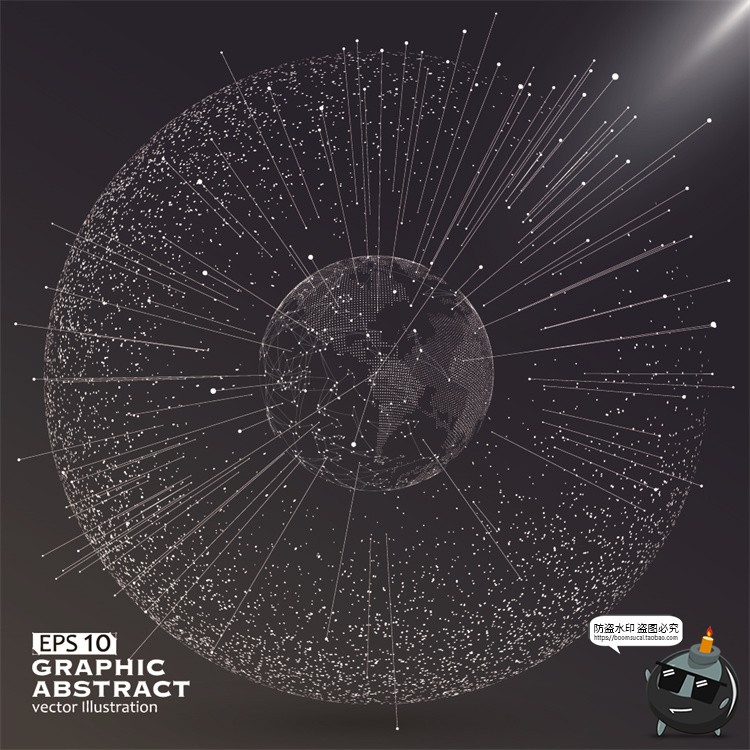 图片[11]-未来科幻科技感数字地球点线构成网络信息世界背景插画AI矢量素材-设计猿