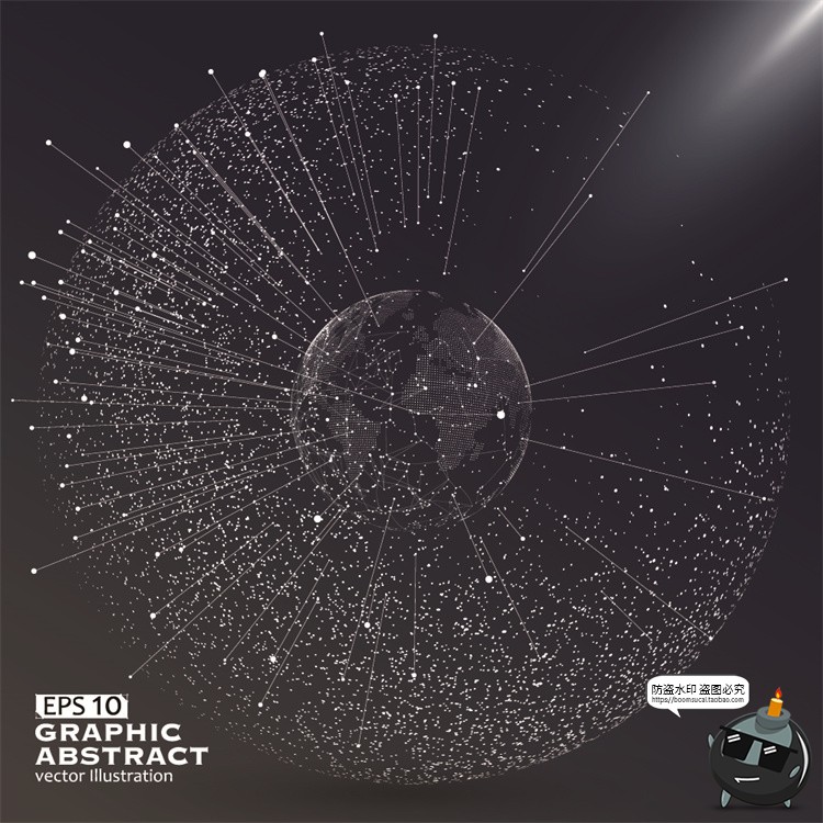 图片[12]-未来科幻科技感数字地球点线构成网络信息世界背景插画AI矢量素材-设计猿