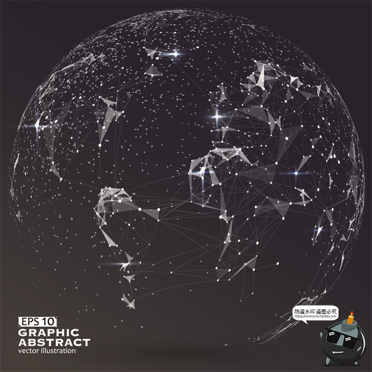 图片[14]-未来科幻科技感数字地球点线构成网络信息世界背景插画AI矢量素材-设计猿