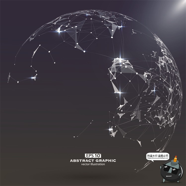 图片[16]-未来科幻科技感数字地球点线构成网络信息世界背景插画AI矢量素材-设计猿