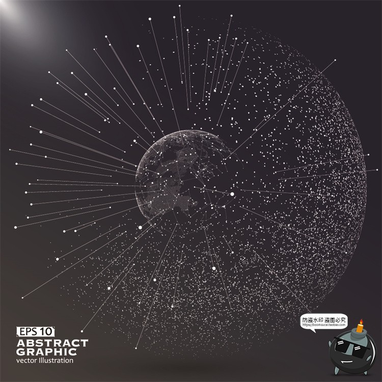 图片[17]-未来科幻科技感数字地球点线构成网络信息世界背景插画AI矢量素材-设计猿