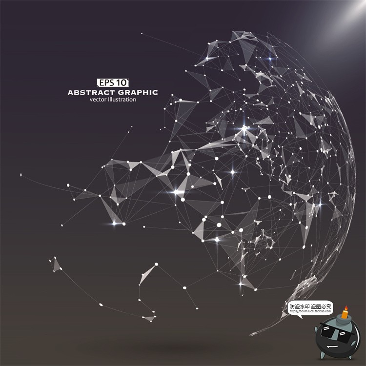 图片[18]-未来科幻科技感数字地球点线构成网络信息世界背景插画AI矢量素材-设计猿