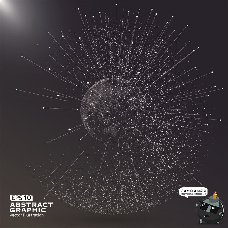 图片[19]-未来科幻科技感数字地球点线构成网络信息世界背景插画AI矢量素材-设计猿