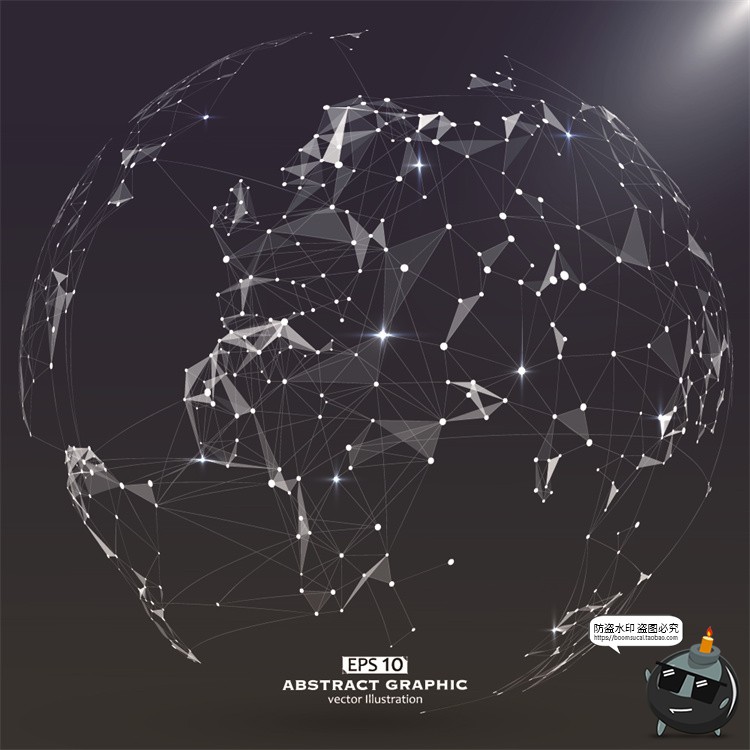 图片[20]-未来科幻科技感数字地球点线构成网络信息世界背景插画AI矢量素材-设计猿