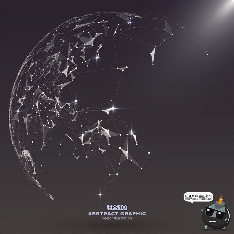图片[21]-未来科幻科技感数字地球点线构成网络信息世界背景插画AI矢量素材-设计猿