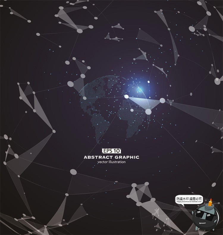 图片[24]-未来科幻科技感数字地球点线构成网络信息世界背景插画AI矢量素材-设计猿