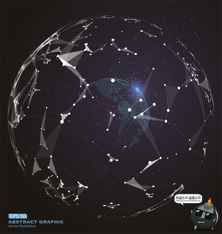 图片[26]-未来科幻科技感数字地球点线构成网络信息世界背景插画AI矢量素材-设计猿