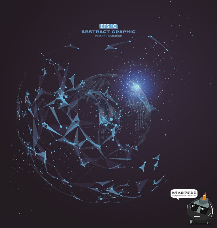 图片[27]-未来科幻科技感数字地球点线构成网络信息世界背景插画AI矢量素材-设计猿