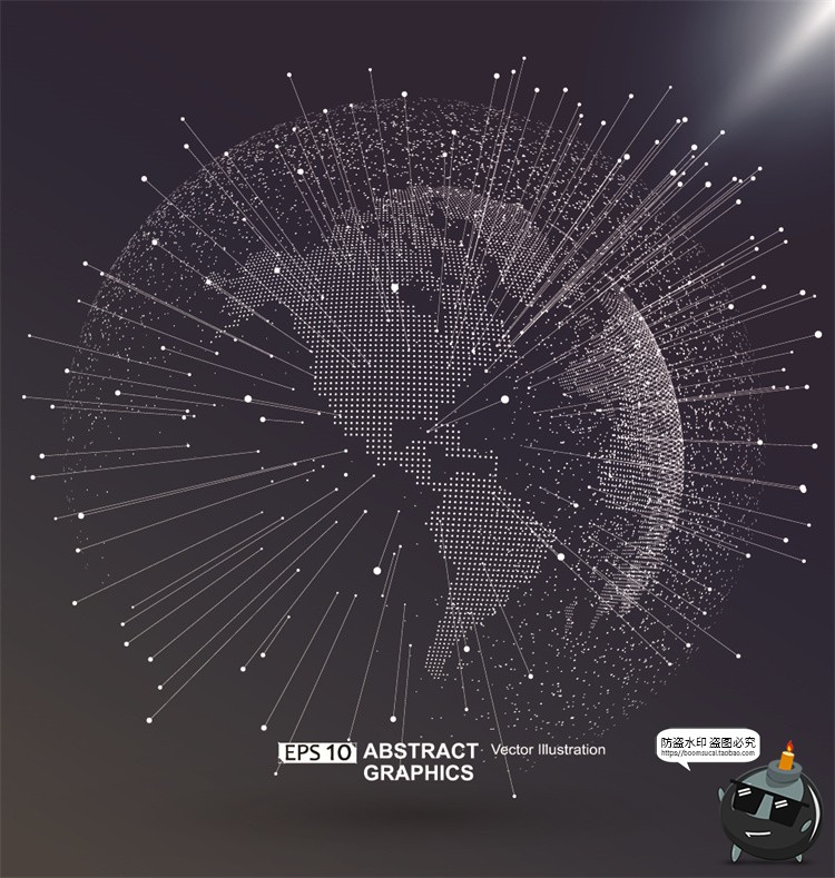 图片[28]-未来科幻科技感数字地球点线构成网络信息世界背景插画AI矢量素材-设计猿