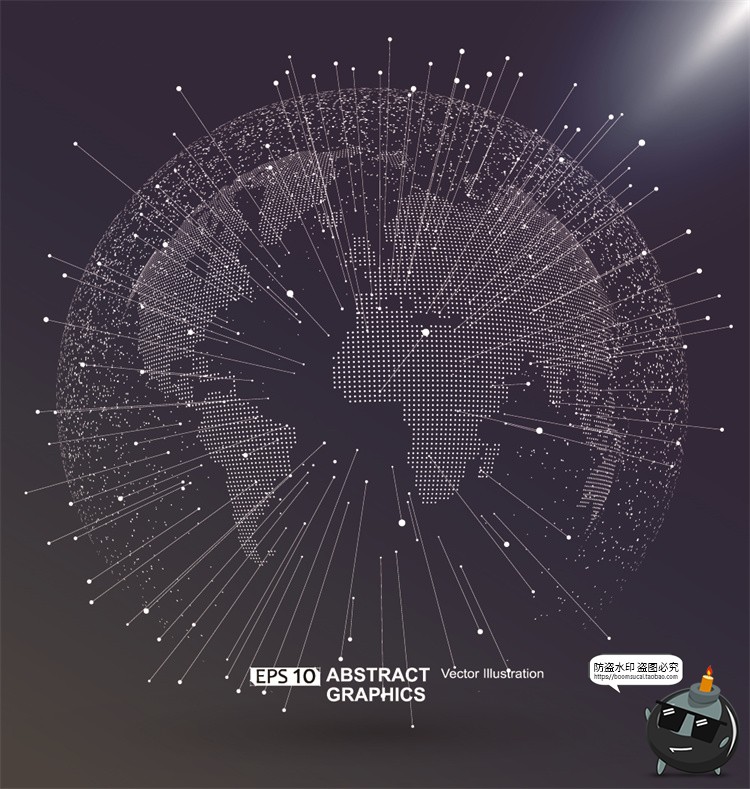 图片[29]-未来科幻科技感数字地球点线构成网络信息世界背景插画AI矢量素材-设计猿