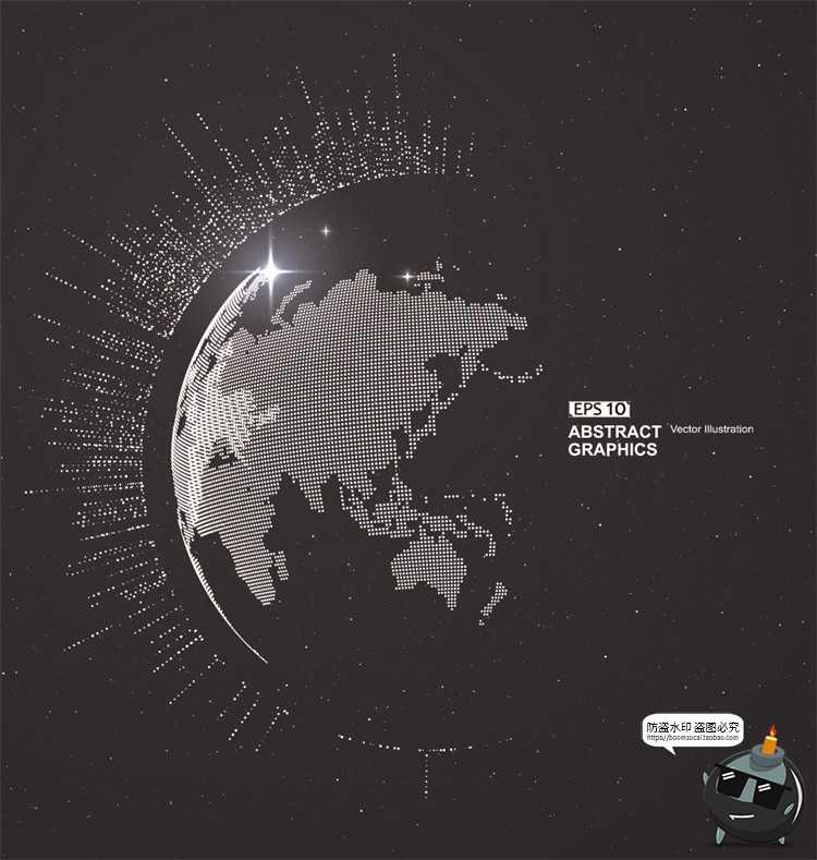 图片[37]-未来科幻科技感数字地球点线构成网络信息世界背景插画AI矢量素材-设计猿