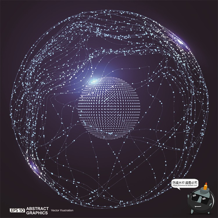 图片[40]-未来科幻科技感数字地球点线构成网络信息世界背景插画AI矢量素材-设计猿