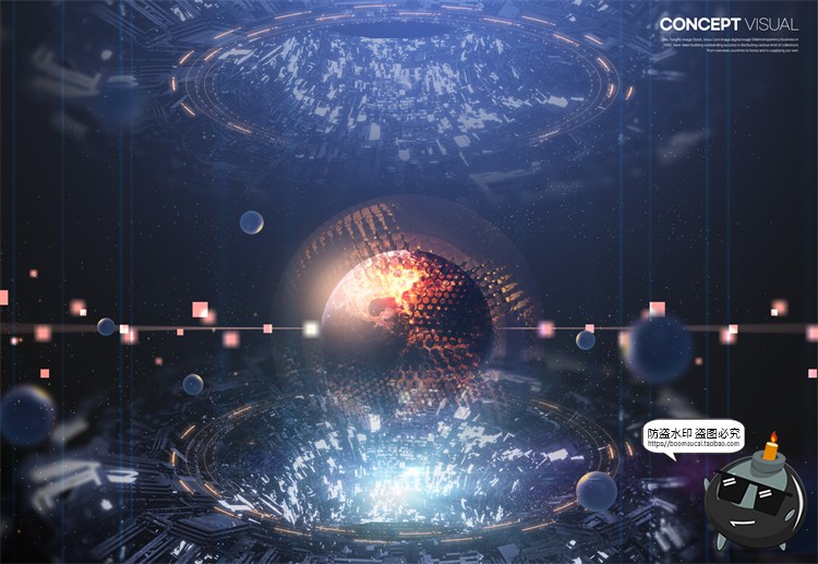 图片[8]-未来科幻人工智能科技概念信息技术主视觉海报PSD分层模板PS素材-设计猿