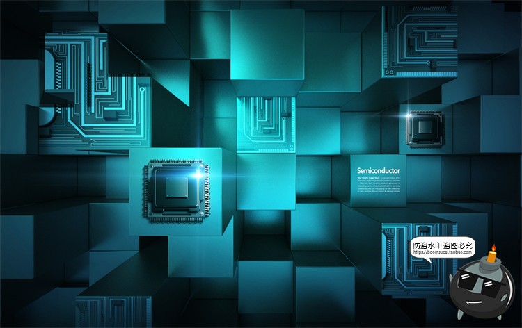 图片[8]-半导体集成电路CPU芯片未来科幻科技数码电子广告海报PSD模板素材-设计猿