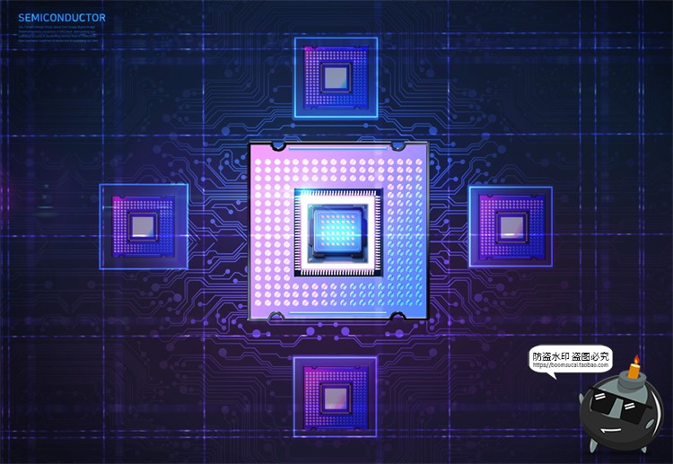 图片[22]-半导体集成电路CPU芯片未来科幻科技数码电子广告海报PSD模板素材-设计猿