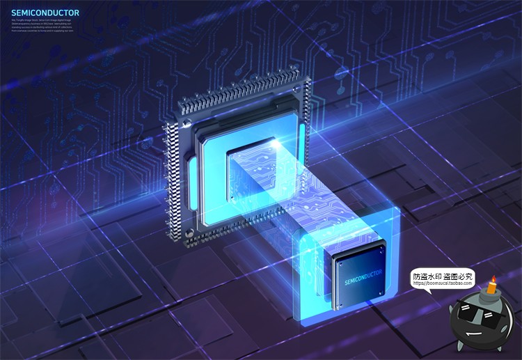 图片[24]-半导体集成电路CPU芯片未来科幻科技数码电子广告海报PSD模板素材-设计猿
