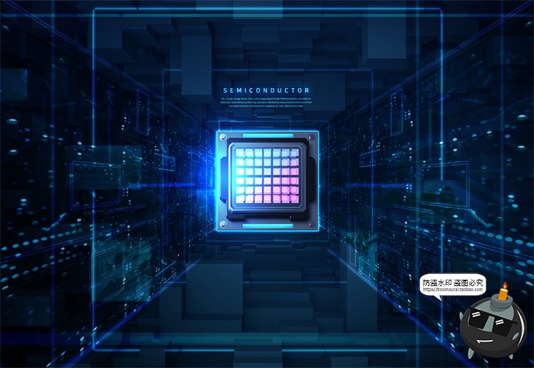 图片[28]-半导体集成电路CPU芯片未来科幻科技数码电子广告海报PSD模板素材-设计猿