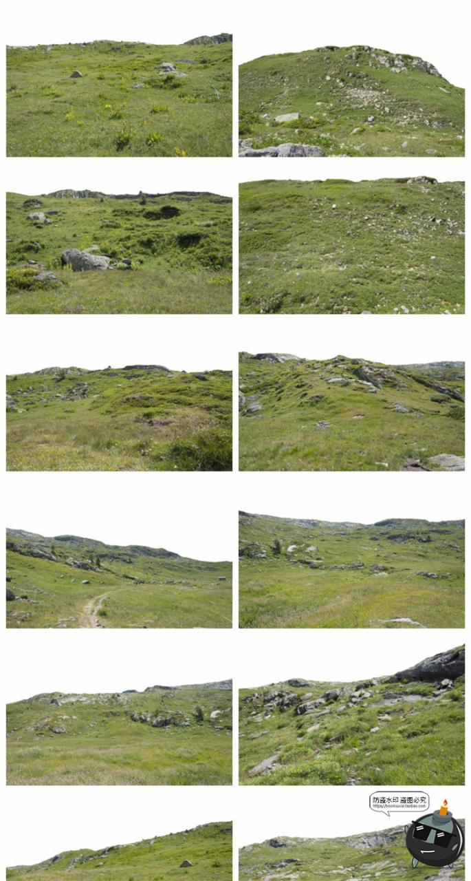 图片[1]-山丘青山草地草坪牧场PNG免抠图片场景装饰元素后期合成PNG素材-设计猿