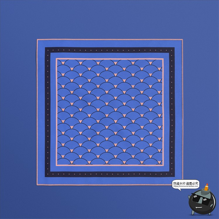 图片[2]-正方形雪纺褶皱丝巾小方巾丝绸面料布料印花贴图样机模板PSD素材-设计猿