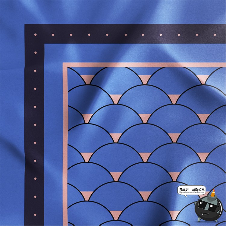 图片[6]-正方形雪纺褶皱丝巾小方巾丝绸面料布料印花贴图样机模板PSD素材-设计猿