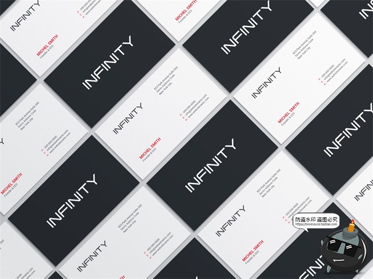 图片[5]-极简光影商务等距排列杂乱品牌应用企业名片样机贴图PSD模板素材-设计猿