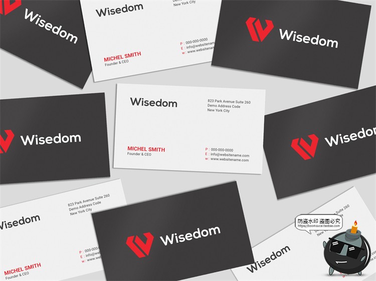 图片[6]-极简光影商务等距排列杂乱品牌应用企业名片样机贴图PSD模板素材-设计猿