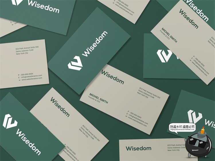 图片[7]-极简光影商务等距排列杂乱品牌应用企业名片样机贴图PSD模板素材-设计猿