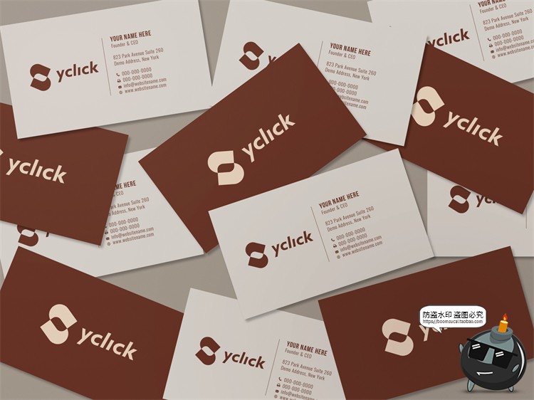 图片[14]-极简光影商务等距排列杂乱品牌应用企业名片样机贴图PSD模板素材-设计猿