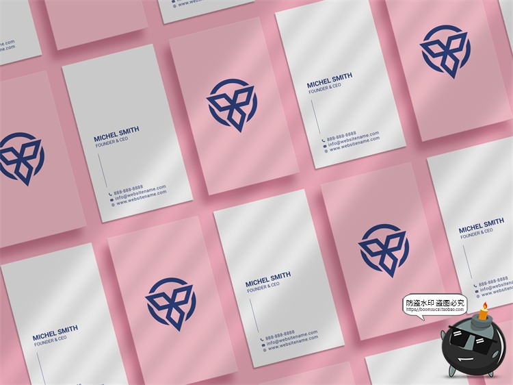 图片[17]-极简光影商务等距排列杂乱品牌应用企业名片样机贴图PSD模板素材-设计猿