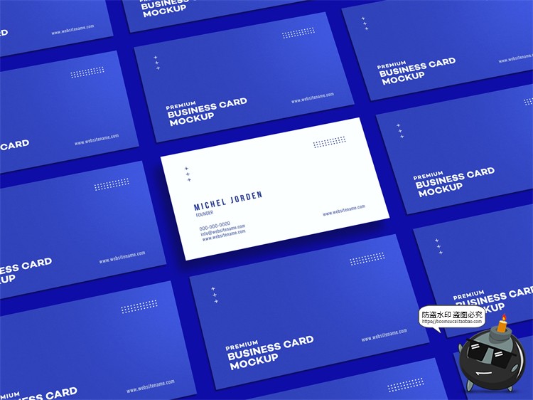 图片[18]-极简光影商务等距排列杂乱品牌应用企业名片样机贴图PSD模板素材-设计猿