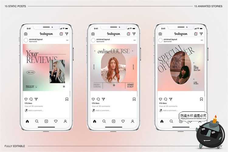 图片[5]-酸性渐变美学简约潮流海报图文方形竖版排版PSD模板素材附带字体-设计猿