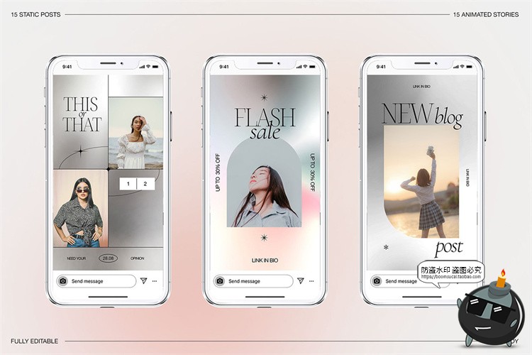 图片[8]-酸性渐变美学简约潮流海报图文方形竖版排版PSD模板素材附带字体-设计猿