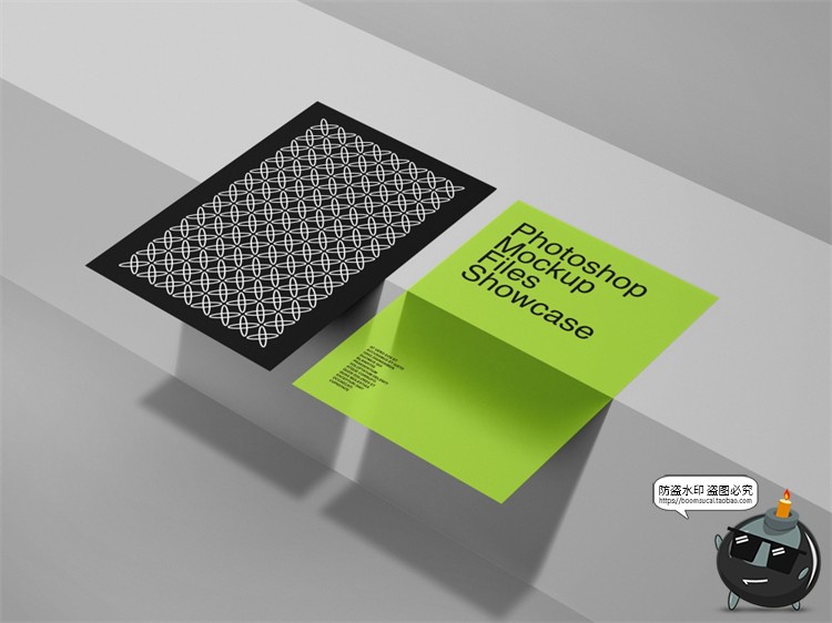 图片[7]-潮物样机半透明塑料卡片玻璃亚克力板单页海报样机果PSD模板素材-设计猿