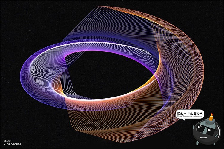 图片[19]-时尚抽象艺术扭曲波浪条纹网格线条渐变未来科幻PNG免抠AI素材-设计猿