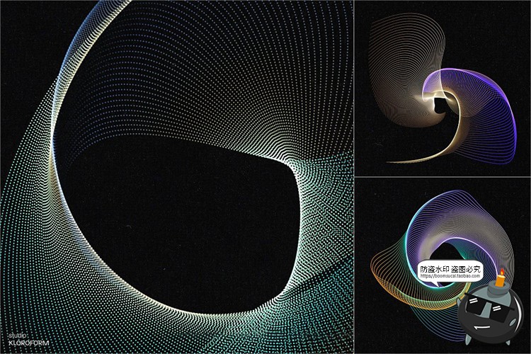 图片[25]-时尚抽象艺术扭曲波浪条纹网格线条渐变未来科幻PNG免抠AI素材-设计猿