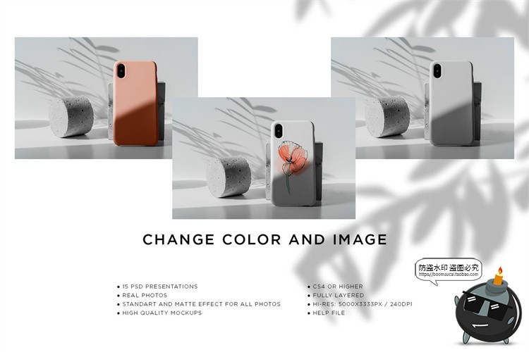 图片[2]-苹果iPhone X手机壳圆边硬壳保护套场景mockups样机PSD模板PS素材-设计猿