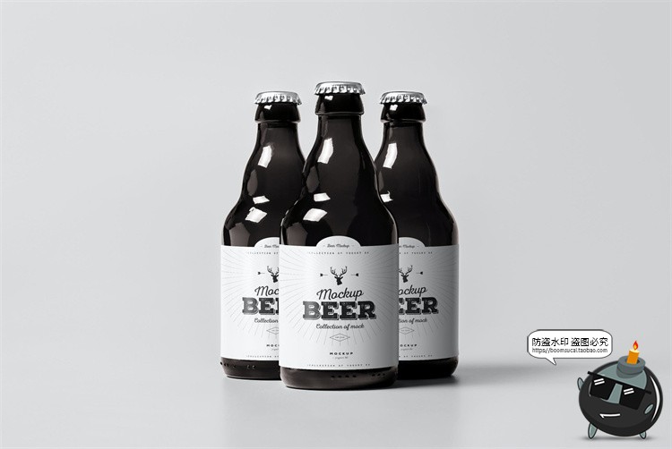 图片[2]-啤酒瓶玻璃瓶整箱装包装瓶外观展示品牌包装样机PSD模板PS素材-设计猿