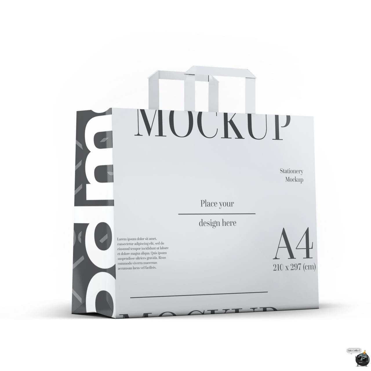 图片[2]-牛皮纸手提袋纸袋包装袋礼品购物袋效果展示样机PSD模板PS素材-设计猿