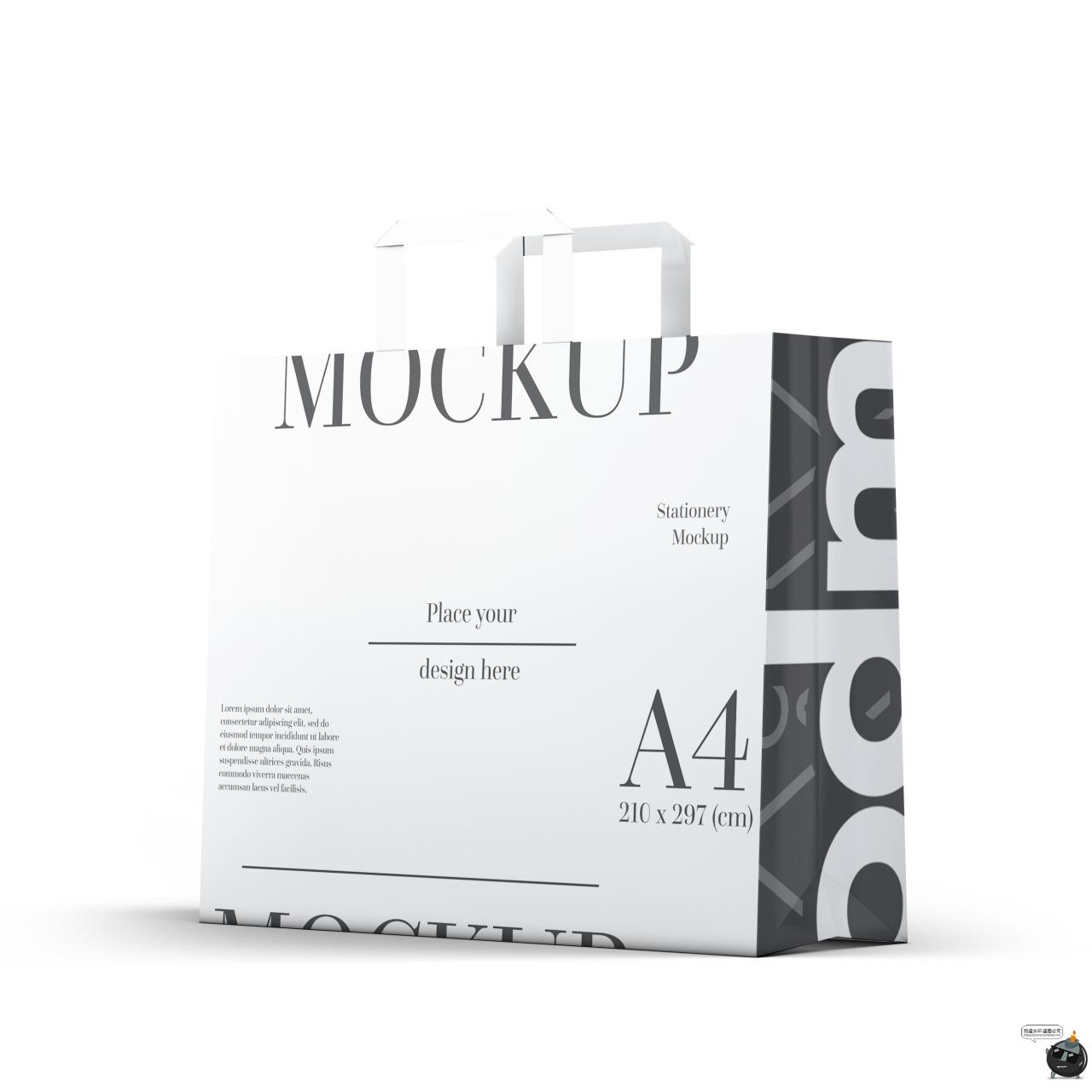 图片[3]-牛皮纸手提袋纸袋包装袋礼品购物袋效果展示样机PSD模板PS素材-设计猿