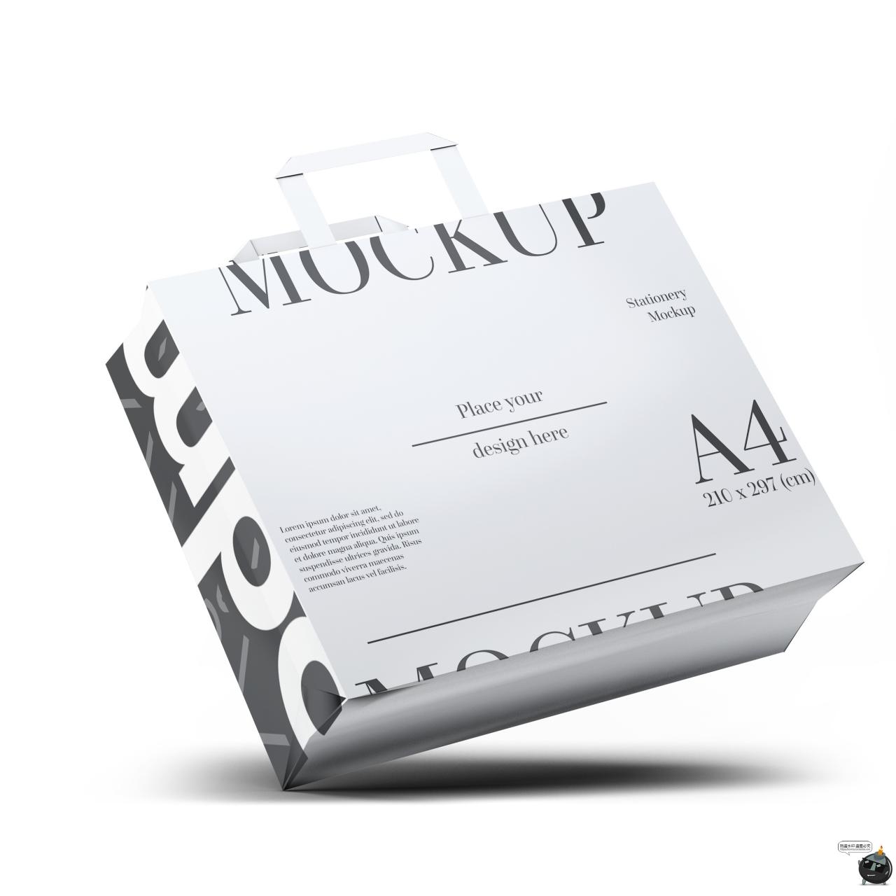 图片[4]-牛皮纸手提袋纸袋包装袋礼品购物袋效果展示样机PSD模板PS素材-设计猿