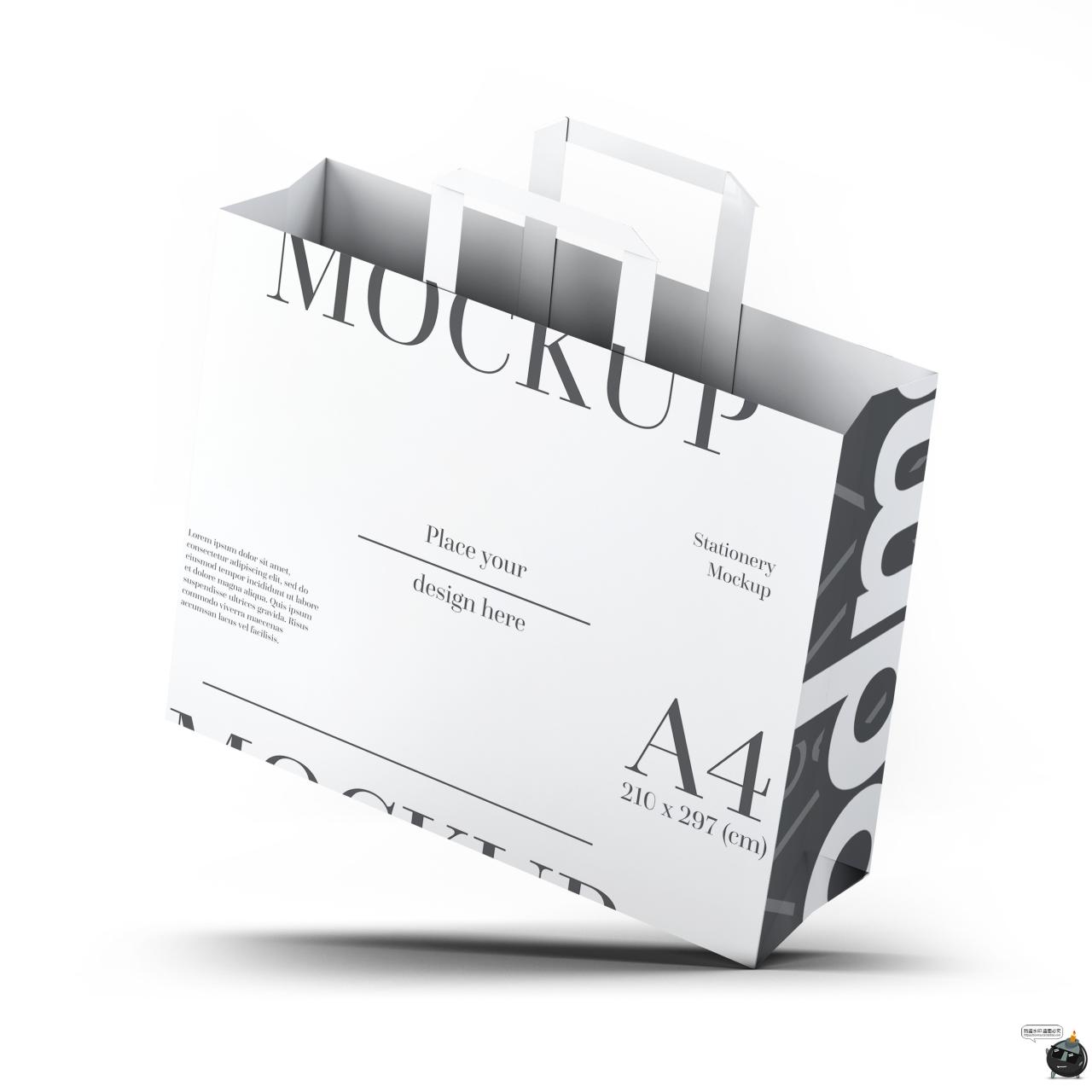 图片[5]-牛皮纸手提袋纸袋包装袋礼品购物袋效果展示样机PSD模板PS素材-设计猿